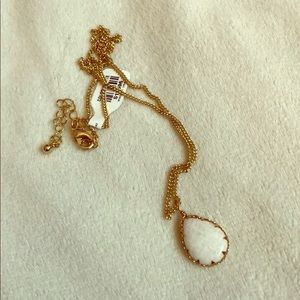 White stone teardrop necklace